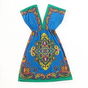 Forever 21 Deep V Boho Chic Bold Medallion Dress